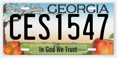 GA license plate CES1547