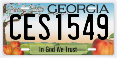 GA license plate CES1549