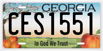 GA license plate CES1551