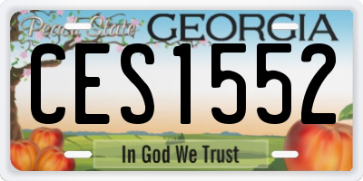 GA license plate CES1552