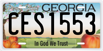 GA license plate CES1553
