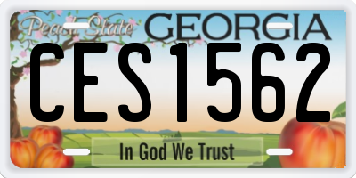 GA license plate CES1562