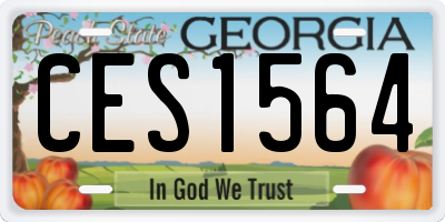 GA license plate CES1564