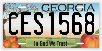 GA license plate CES1568