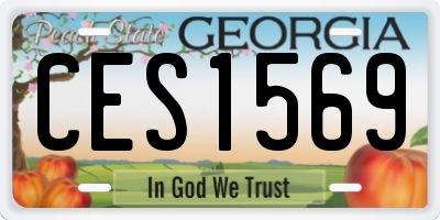 GA license plate CES1569