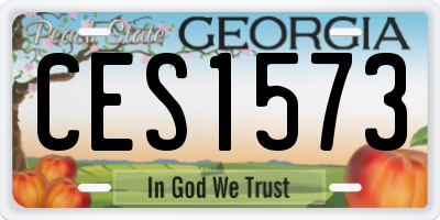 GA license plate CES1573