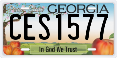 GA license plate CES1577