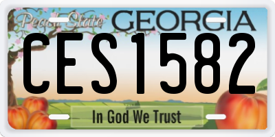 GA license plate CES1582