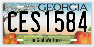 GA license plate CES1584