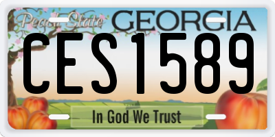 GA license plate CES1589
