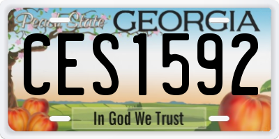 GA license plate CES1592