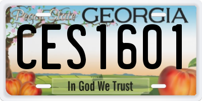 GA license plate CES1601