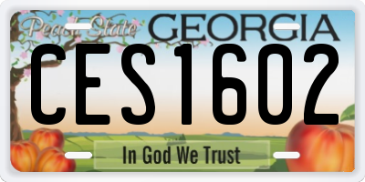 GA license plate CES1602