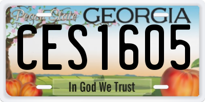 GA license plate CES1605