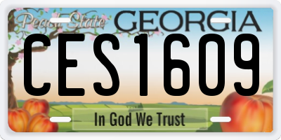 GA license plate CES1609