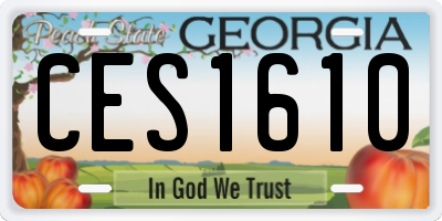 GA license plate CES1610
