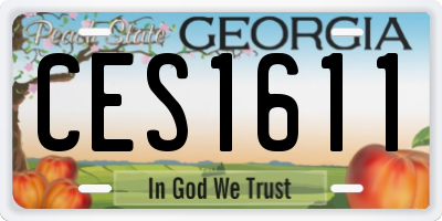 GA license plate CES1611