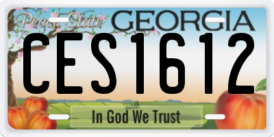 GA license plate CES1612