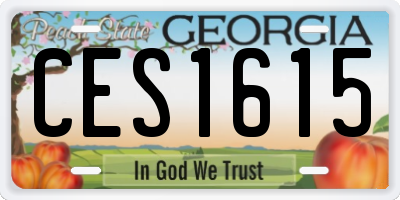 GA license plate CES1615