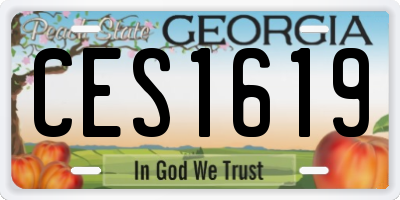 GA license plate CES1619