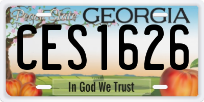 GA license plate CES1626