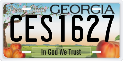 GA license plate CES1627