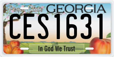 GA license plate CES1631