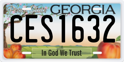 GA license plate CES1632