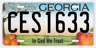GA license plate CES1633
