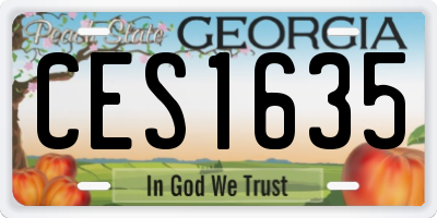 GA license plate CES1635