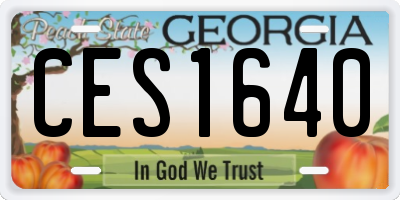 GA license plate CES1640
