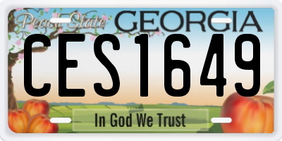 GA license plate CES1649