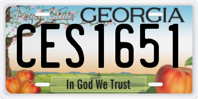 GA license plate CES1651