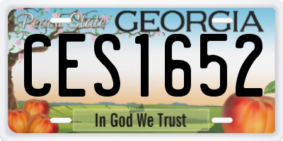GA license plate CES1652
