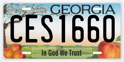 GA license plate CES1660