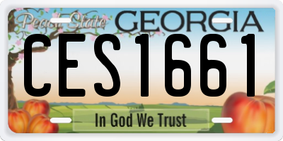 GA license plate CES1661