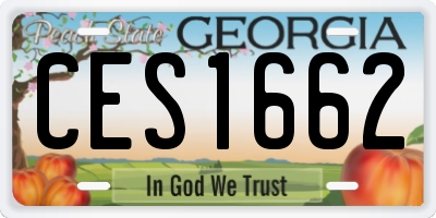 GA license plate CES1662