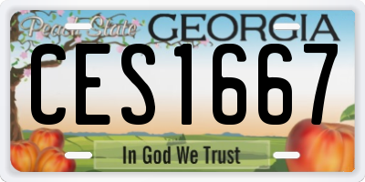 GA license plate CES1667