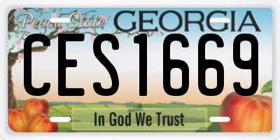 GA license plate CES1669