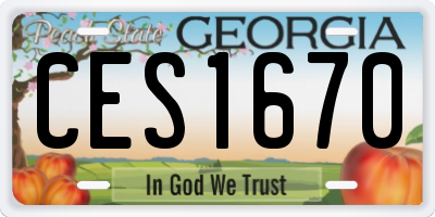 GA license plate CES1670