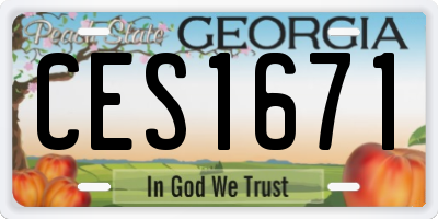 GA license plate CES1671