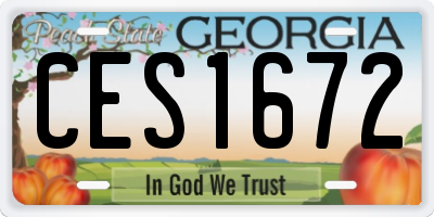 GA license plate CES1672