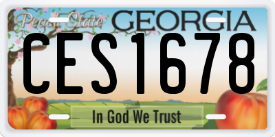 GA license plate CES1678