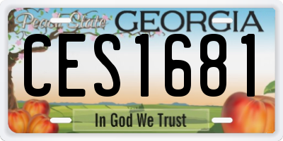 GA license plate CES1681