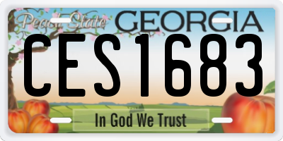 GA license plate CES1683