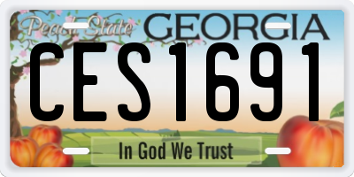 GA license plate CES1691