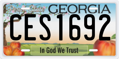 GA license plate CES1692