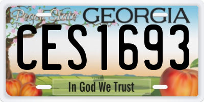 GA license plate CES1693