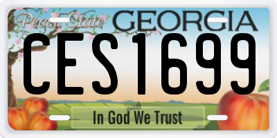 GA license plate CES1699