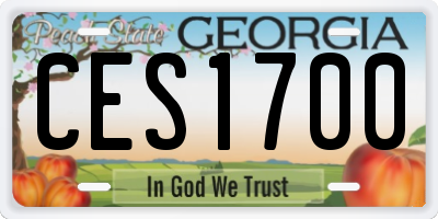 GA license plate CES1700